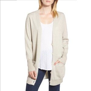 J. Crew Collection Long Double Knit Shimmer Cardigan- Style #J8223 - Size Small